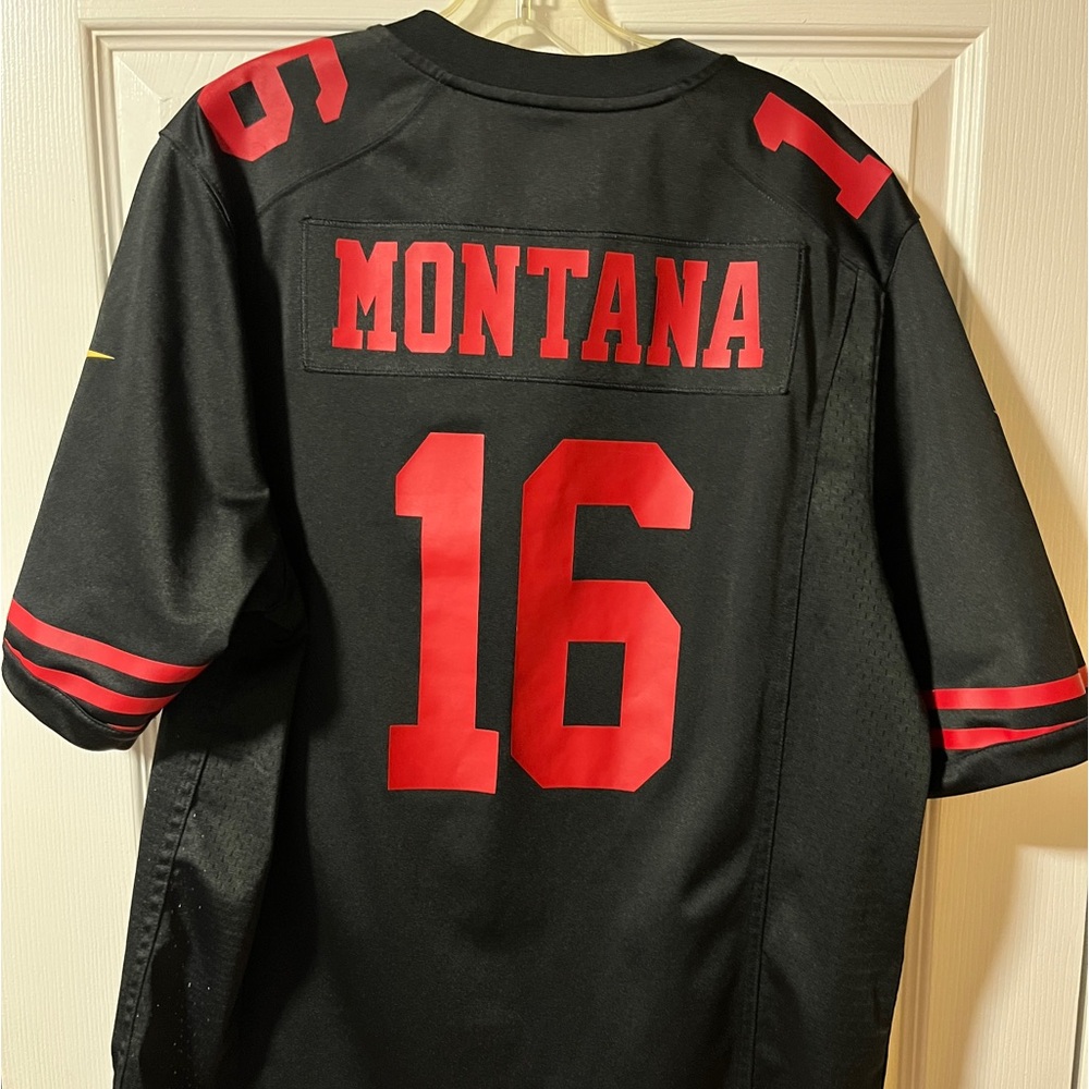 🖤 Nike Black 49ers Montana Jersey #16 L 🖤 - Picture 2 of 10
